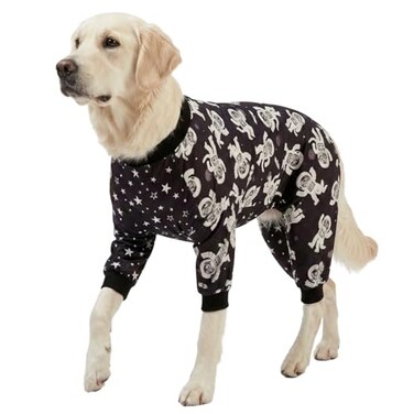 LovinPet Labrador Clothes Large Dogs Slim fit Lightweight Pullover Dog PJs Full Coverage Dog Pajamas Outer Space Astronaut Print PitbullLarge Breed PJsMedium