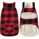 Malier Classic Plaid Fleece Dog Coat Warm Winter Jacket with Pocket Windproof for Small Medium Large Dogs Red XLarge
