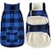 Malier Classic Plaid Fleece Dog Coat Jacket with Pocket Windproof Warm Dog Coat Vest Winter Pet Clothes Apparel for Small Medium Large Dogs Blue Medium