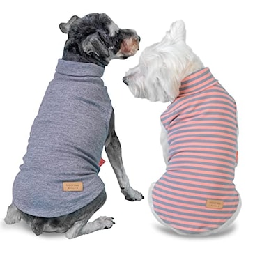 KYEESE 2Pack Dog Sweater Pullover Small Pet Sweaters Dog Sweaters for Small Dogs Girl Stretchy Pets Sweatshirt Warm Pets Clothes Soft Dogs Clothes Turtleneck Pet Coats