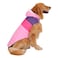 HDE Dog Puffer Jacket Fleece Lined Warm Dog Parka Winter Coat with Harness Hole Pink Stripe XL