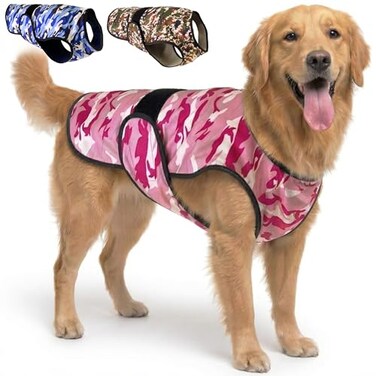 LUCOLOVE Dog Cooling Vest 2Layer Cooling with Soft Microfiber Fabric Lightweight Adjustable and Comfortable UV Protection for Small to Large Dogs Relief in Hot Weather Pink XLarge