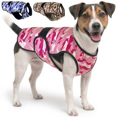 LUCOLOVE Dog Cooling Vest 2Layer Cooling with Soft Microfiber Fabric Lightweight Adjustable and Comfortable UV Protection for Small to Large Dogs Relief in Hot Weather Pink Small