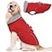 Lelepet Warm Dog Coat Waterproof Dog Jacket Reflective Fleece Vest with Adjustable Buckle Hook Loop Windproof Winter Jacket Dogs Coats for Small Medium Large Dogs Red XL