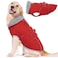 Lelepet Warm Dog Coat Waterproof Dog Jacket Reflective Fleece Vest with Adjustable Buckle Hook Loop Windproof Winter Jacket Dogs Coats for Small Medium Large Dogs Red XL