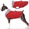 Lelepet Warm Dog Coat Waterproof Dog Jacket Reflective Fleece Vest with Adjustable Buckle Hook Loop Windproof Winter Jacket Dogs Coats for Small Medium Large Dogs Red M