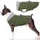 Lelepet Warm Dog Coat Reflective Fleece Vest Waterproof Dog Jacket with Adjustable Buckle Hook Loop Windproof Cold Weather Coats for Small Medium Large Dogs Army Green M