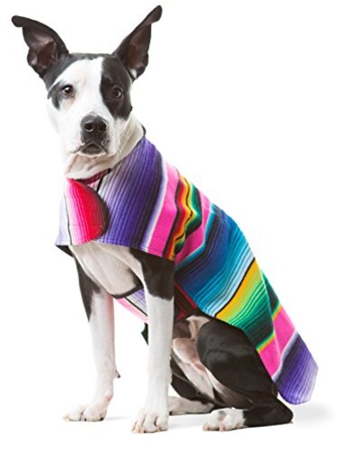 Baja Ponchos Dog Clothes Handmade Dog Poncho from Authentic Mexican Blanket by Pink XXL