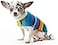 Baja Ponchos Dog Clothes Handmade Dog Poncho from Authentic Mexican Blanket Blue XXS