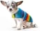 Baja Ponchos Dog Clothes Handmade Dog Poncho from Authentic Mexican Blanket Blue XXS