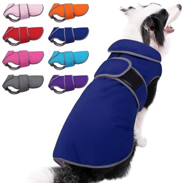 MIGOHI Reflective Waterproof Windproof Dog Coat Warm Jacket Reversible Stormguard Winter Vest for Small to Large Dogs Navy M