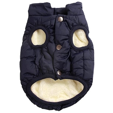 JoyDaog 2 Layers Fleece Lined Warm Dog Jacket for Winter Cold WeatherSoft Windproof Large Dog CoatBlue XXL