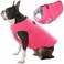 Gooby Padded Vest Dog Jacket Solid Pink Small Warm Zip Up Vest Fleece Jacket with Dual D Ring Leash Water Resistant for Small to Medium Dogs