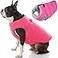 Gooby Padded Vest Dog Jacket Solid Pink Large Warm Zip Up Vest Fleece Jacket with Dual D Ring Leash Water Resistant for Small to Medium Dogs
