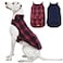 Kuoser Reversible Winter Coat British Style Jacket for Medium and Large Dogs Warm Windproof Puppy Cold Weather Clothes Vest Red L