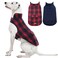 Kuoser Reversible Winter Coat British Style Jacket for Medium and Large Dogs Warm Windproof Puppy Cold Weather Clothes Vest Red L