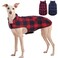 Kuoser Reversible Winter Coat British Style Jacket for Small Medium Dogs Warm Windproof Puppy Cold Weather Vest Red M