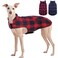 Kuoser Reversible Winter Coat British Style Jacket for Small Medium Dogs Warm Windproof Puppy Cold Weather Vest Red M