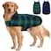 Kuoser Reversible Dog Jacket Warm Winter Coat for Medium Large Dogs Warm Windproof Pet Cold Weather Clothes Green XL