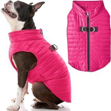 Gooby Puffer Vest Medium Pink Dog Jacket Ultra Thin ZipUp Windbreaker Water Resistant