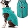 Gooby Puffer Vest Turquoise Medium Zip Up Windbreaker with D Ring Leash Water Resistant Dog Sweater Coat for Small Dogs