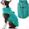 Gooby Puffer Vest Turquoise Medium Zip Up Windbreaker with D Ring Leash Water Resistant Dog Sweater Coat for Small Dogs