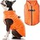 Gooby Puffer Vest Dog Jacket Orange XSmall Ultra Thin Zip Up Wind Breaker with Dual D Ring Leash Water Resistant for Small to Medium Dogs