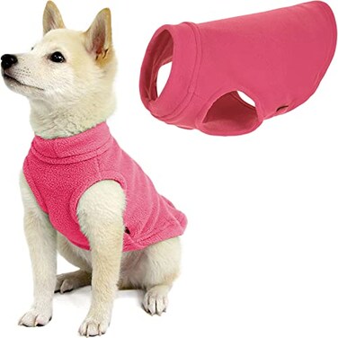 Gooby Stretch Fleece Vest Pullover Fleece Vest Jacket Sweater for Dogs Pink Medium