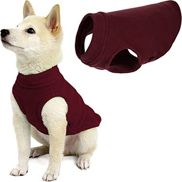 Gooby Stretch Fleece Vest Pullover Fleece Vest Jacket Sweater for Dogs Burgundy Medium