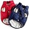 Syhood 2 Pieces Dog Jacket 2 Layers Fleece Lined Dog Jacket Warm Soft Windproof Small Pet Coat for Winter Cold WeatherSNavyRed