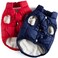 Syhood 2 Pieces Dog Jacket 2 Layers Fleece Lined Dog Jacket Warm Soft Windproof Small Pet Coat for Winter Cold WeatherSNavyRed