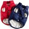 Syhood 2 Pieces Dog Jacket 2 Layers Fleece Lined Dog Jacket Warm Soft Windproof Small Pet Coat for Winter Cold WeatherSNavyRed