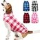 Kuoser Dog Winter Coat Windproof Dog Fleece Jacket British Style Plaid Cold Weather Doggie Vest Coats Reversible Cozy Warm Pet Clothes Apparel for Medium Dogs M