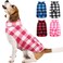 Kuoser Dog Winter Coat Windproof Dog Fleece Jacket British Style Plaid Cold Weather Doggie Vest Coats Reversible Cozy Warm Pet Clothes Apparel for Medium Dogs M