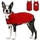 DENTRUN Reversible Dog Coat Windproof Polar Fleece Vest with Reflective Neck Strips Hook Loop Closures Sleeveless Cold Weather Jacket for Large Dogs XL