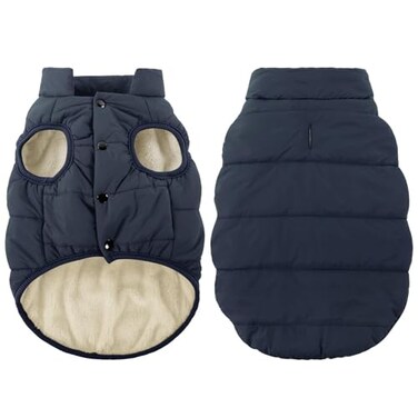 ASENKU Dog Winter Coat Waterproof Windproof Dog Jacket Warm Snowproof Doggie Puffer Vest for Cold Weather Lightweight Snow Coats for Small Medium Large DogsM Blue