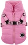 Puppia Mountaineer Winter Dog Coat with integrated harness No Pull Cold Weather Waterproof Warm Fleece Back Zipper for Small Medium Dog PINK Large