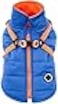 Puppia Mountaineer Winter Dog Coat with integrated harness No Pull Cold Weather Waterproof Warm Fleece Back Zipper for Small Medium Dog ROYAL BLUE Medium