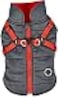 Puppia Mountaineer Winter Dog Coat with Integrated Harness No Pull Cold Weather Waterproof Warm Fleece Back Zipper for Small Medium Dog Grey XLarge