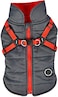 Puppia Mountaineer Winter Dog Coat with Integrated Harness No Pull Cold Weather Waterproof Warm Fleece Back Zipper for Small Medium Dog Grey XLarge
