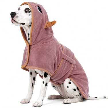 ADNIKIA Magic Sticker Belly Strap Dog Drying Coat Microfibre Material Fast Drying Super Absorbent Towel Dog Robes for After Bath Small to Large