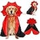 Vellibring Halloween Large Dog Vampire Cloak Devil Cape Cosplay Apparel Party Costume Red Black Classic Pet Cape Adjustable Neck Chest Sizes Medium Large Dogs