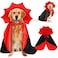 Vellibring Halloween Large Dog Vampire Cloak Devil Cape Cosplay Apparel Party Costume Red Black Classic Pet Cape Adjustable Neck Chest Sizes Medium Large Dogs