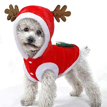 Puoyis Pet Dog and Cat Christmas Clothes Costume Large
