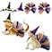 Vehomy 4Pcs Halloween Lizard Witch Costume Set Tutu Skirts Hats for Chick Hamster Bird Parrot Bearded Dragon