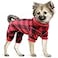 Mtliepte Dog Pajamas Medium Sized Dog Red Plaid Soft Flannel Pjs Christmas Pajamas Pet Clothes Warm and Cozy M