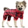 Mtliepte Dog Pajamas Medium Sized Dog Red Plaid Soft Flannel Pjs Christmas Pajamas Pet Clothes Warm and Cozy M