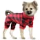 Mtliepte Dog Pajamas Medium Sized Dog Red Plaid Soft Flannel Pjs Christmas Pajamas Pet Clothes Warm and Cozy M