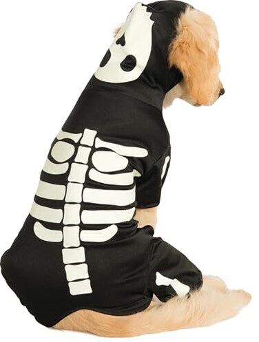 Rubies Glow in The Dark Skeleton Pet Costume for Dogs or Cats Large