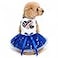 Petitebella USA Twins Heart Puppy Dog Dress WhiteBlue Sequins Small